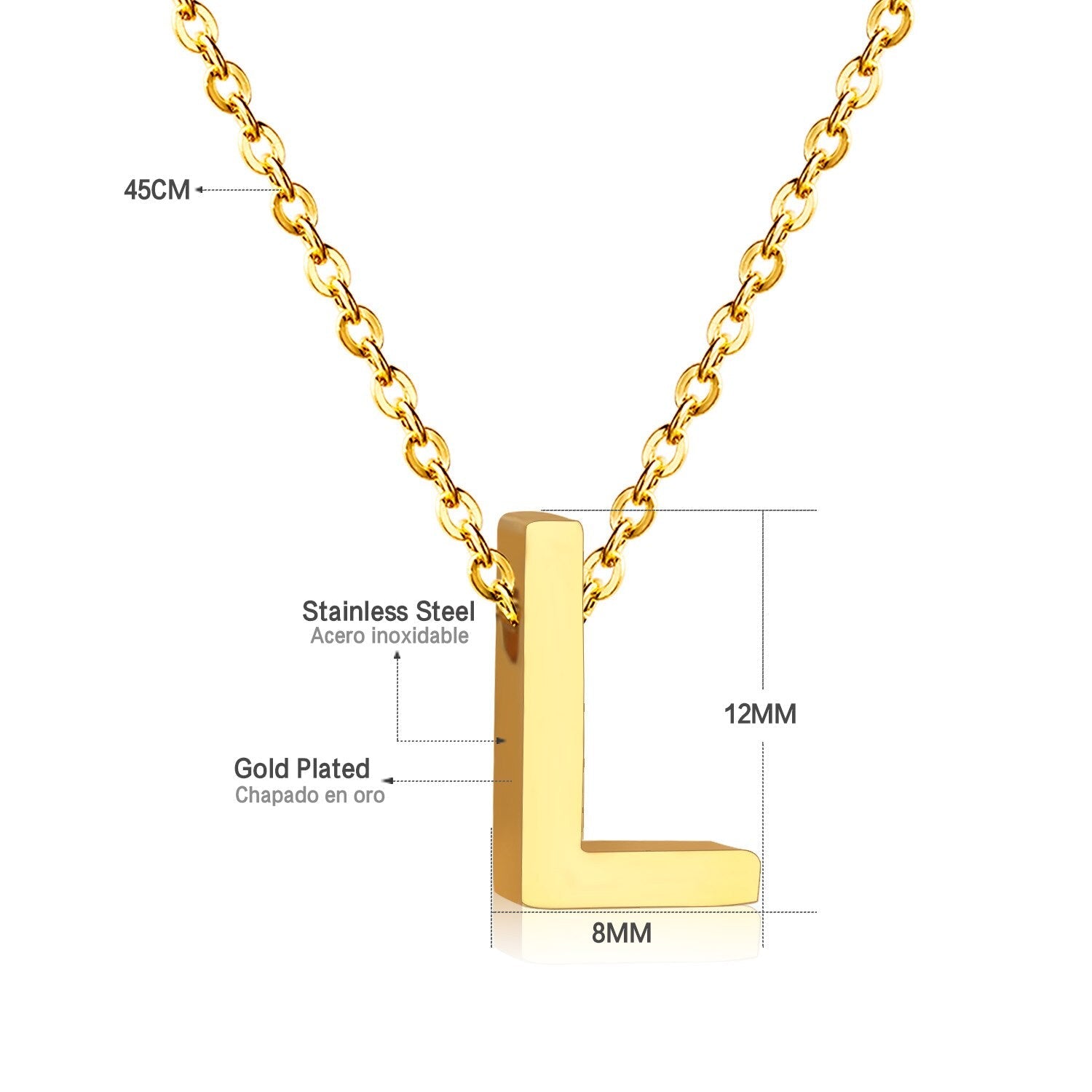 ASON Delicate Classic Style Initial 26 Letters Alphabet Chain Pendant Necklace Stainless Steel Gold Color Jewelry Chokers asonjewelry